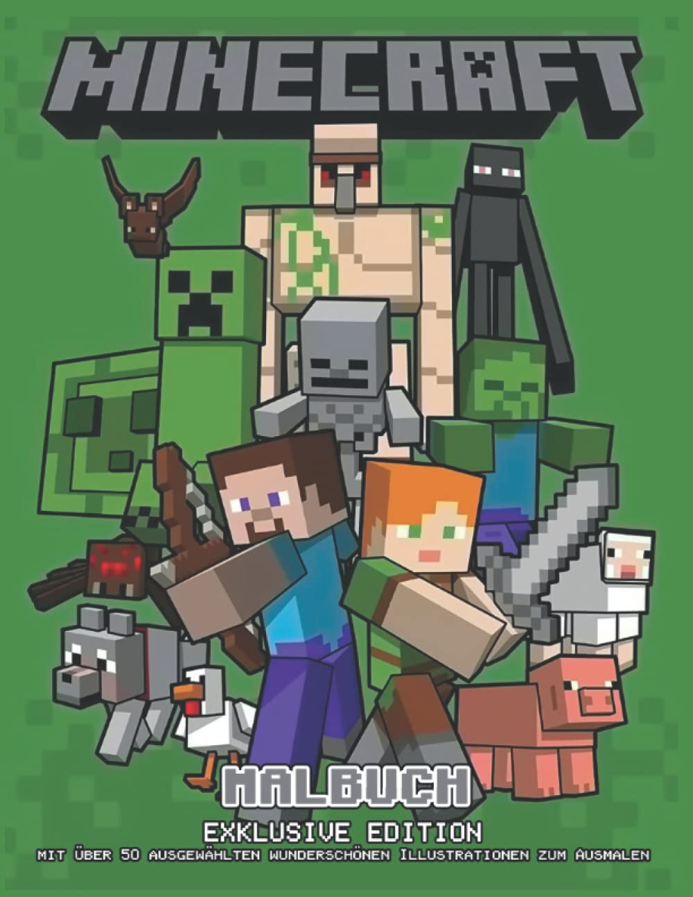 Malbuch – ΜINECRAFT - EXKLUSIVE EDITION mit über 50 ausgewählten wunderschönen Illustrationen zum Ausmalen book