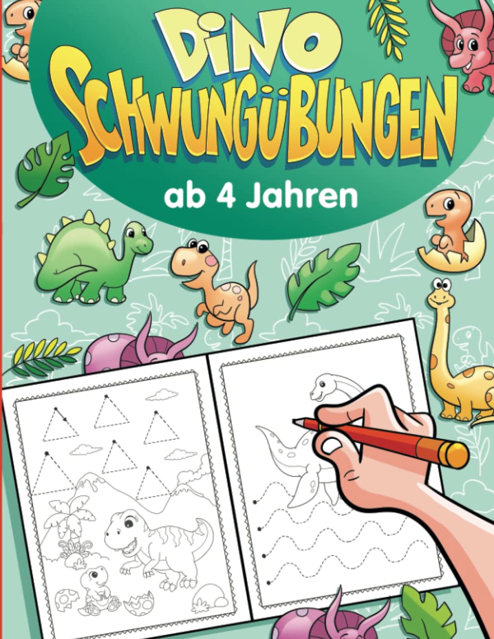 Dino Schwungübungen ab 4 Jahren: Fesselnde Schwungübungen für Kindergarten und Vorschule - Übungsheft zur Förderung der Feinmotorik, Stifthaltung und Konzentration Non-fiction
