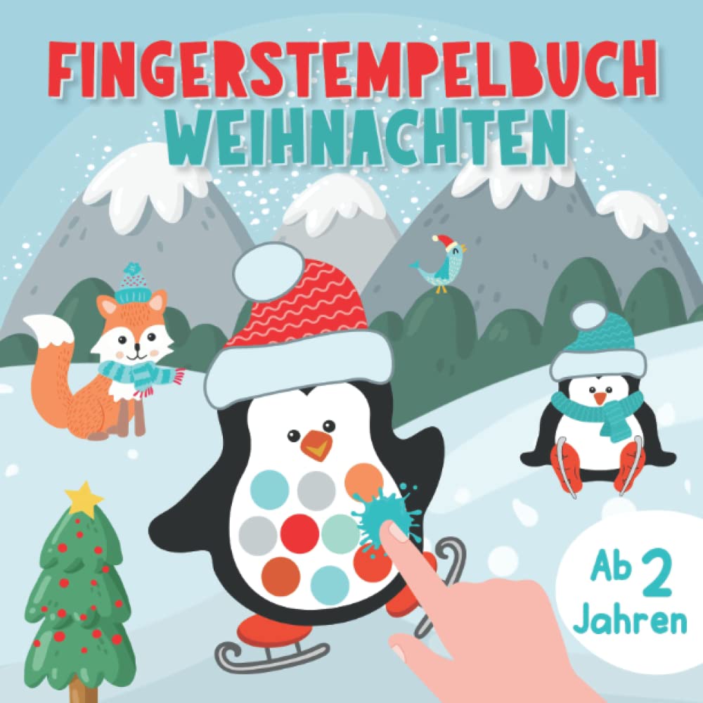 Fingerstempelbuch Weihnachten ab 2 Jahren: Bastelbuch mit winterlichen Motiven für Jungen und Mädchen zum Malen, Basteln und Fingerstempeln Non-fiction