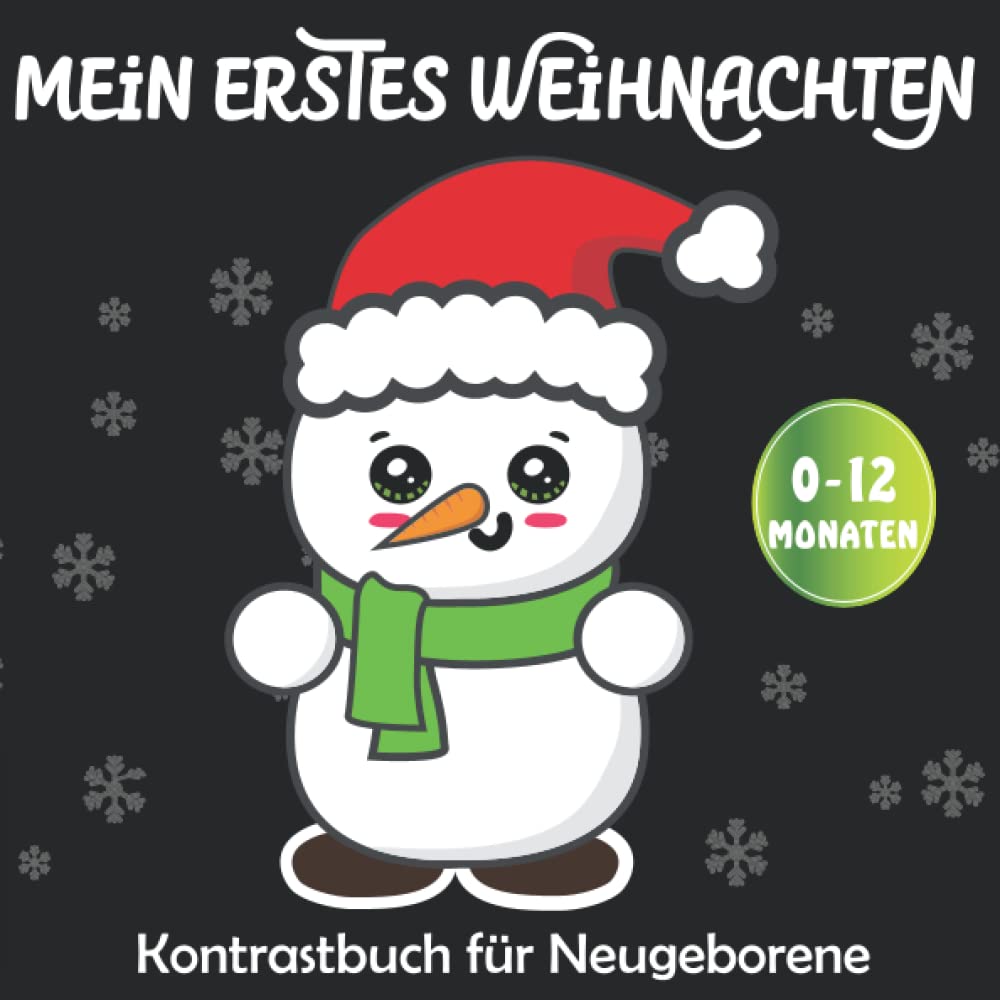 Mein Erstes Weihnachten Kontrastbuch für Neugeborene ab 0 Monate: Lustige Schwarz Weiß Babybuch Von Weihnachten, Frühe Entwicklung Bilderbuch, ... trainieren - Montessori Kontrastkarten Baby Parents & Children