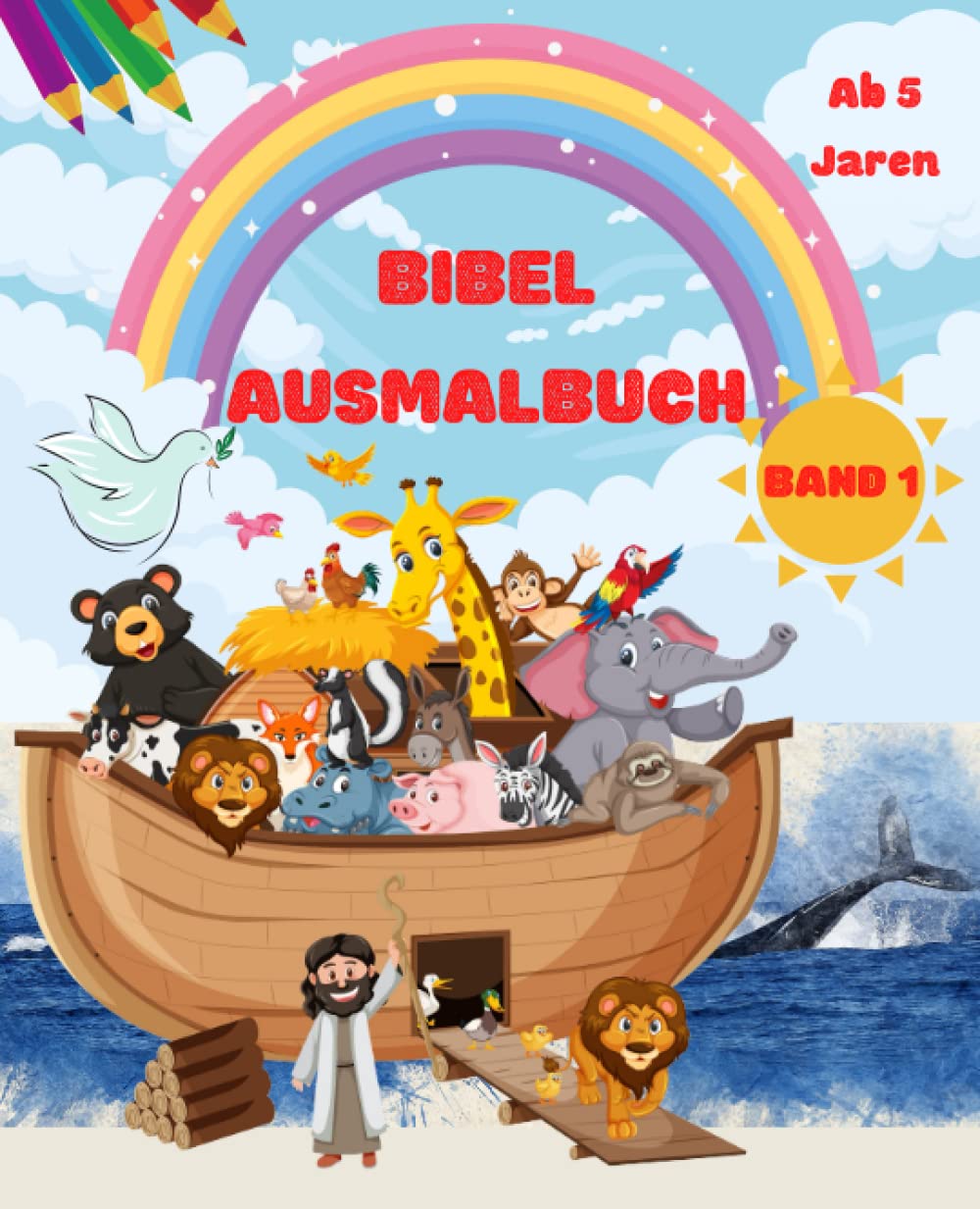 Bibel Ausmalbuch: Taufbibel Malbuch - Bibel malen Band 1 | Kindgerechte Motive zu Geschichten aus dem Alten Testament für Kinder ab 5 Jahren | Kraftvolle und inspirierende Ausmalbilder LGBTQ+