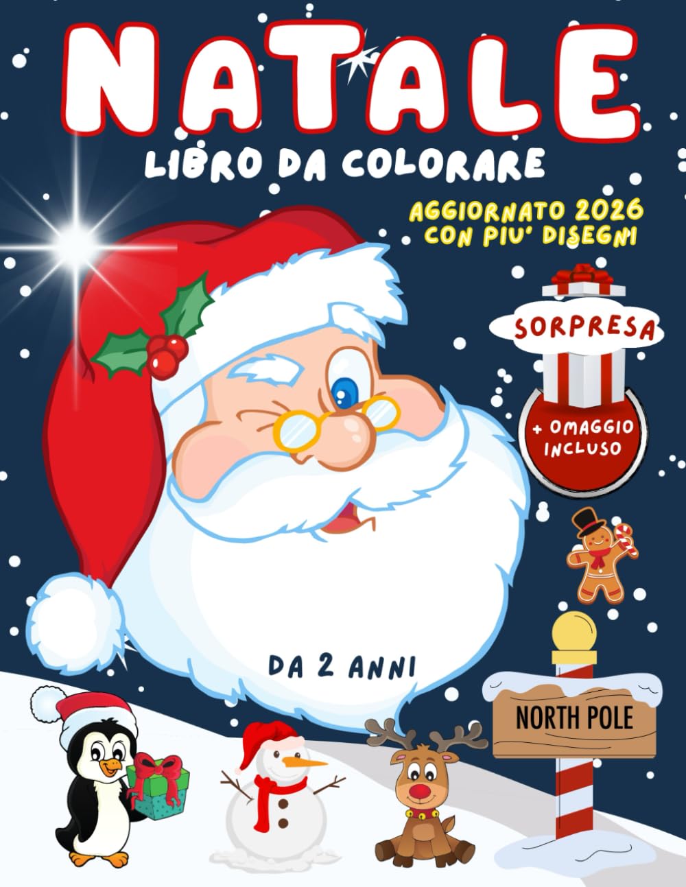 Natale Libro da Colorare per Bambini: 100 Divertenti Disegni con Immagini Facili - Album da Colorare per Bambini - libro da Scarabocchiare Books