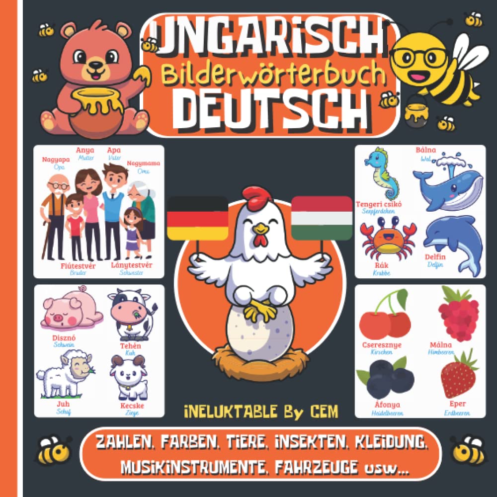 UNGARISCH DEUTSCH BILDERWÖRTERBUCH: Kinderbuch zum Ungarischlernen, Mädchen und Jungen, Anfänge, farbiges Aktivitätsbuch, erste Wörter auf Ungarisch Foreign Languages ​​& Dictionaries