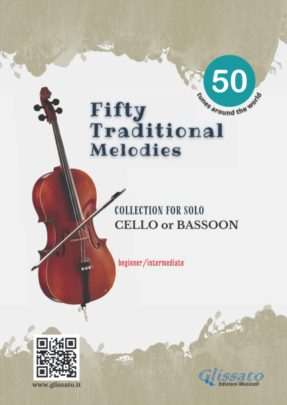 Easy Cello/Bassoon book | 50 Traditional melodies: beginner / intermediate Sheet Music
