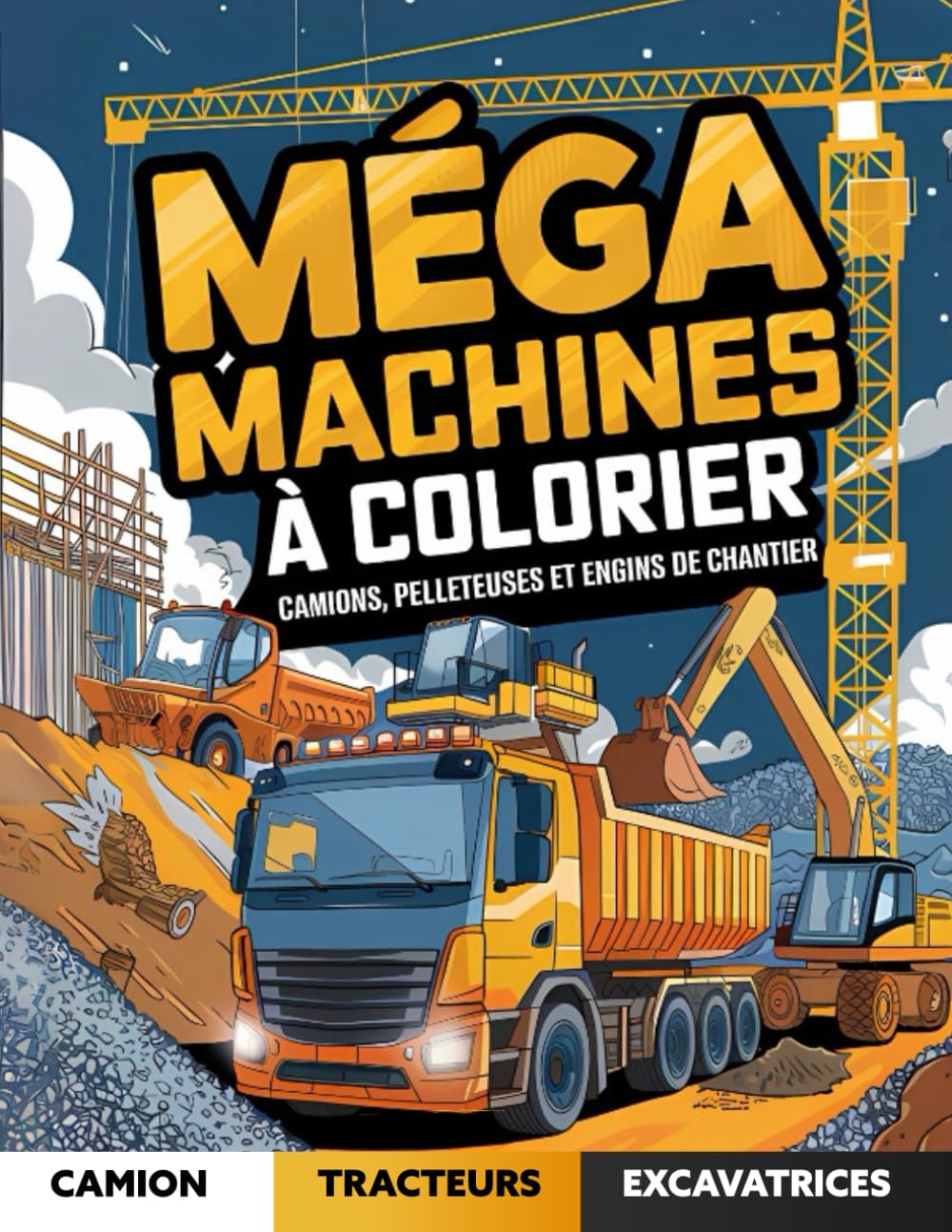 Livre de Coloriage: Camion, Excavatrices et Véhicules de Chantier - Livre de coloriage pour enfants de 4 à 8 ans (En Grand format - Idée cadeau pour enfant) Eroticism