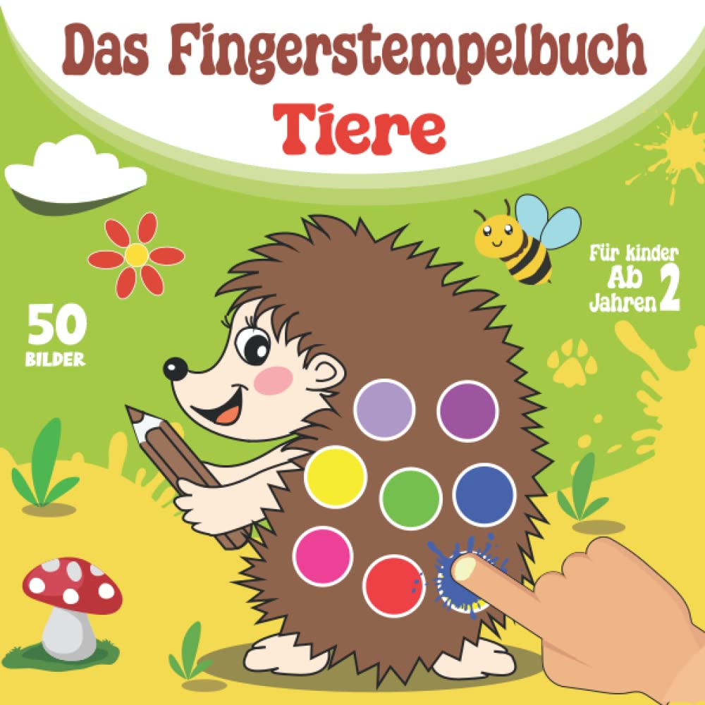 Das Große Fingerstempelbuch Tiere Für Kinder ab 2 Jahren 50 Motive: Fingerfarben Bastelbuch mit 50 Tierischen Süßen Bildern zum kreativen Basteln und ... - Fingerabdruck Buch für Jungen & Mädchen ! Hobbies & Crafts