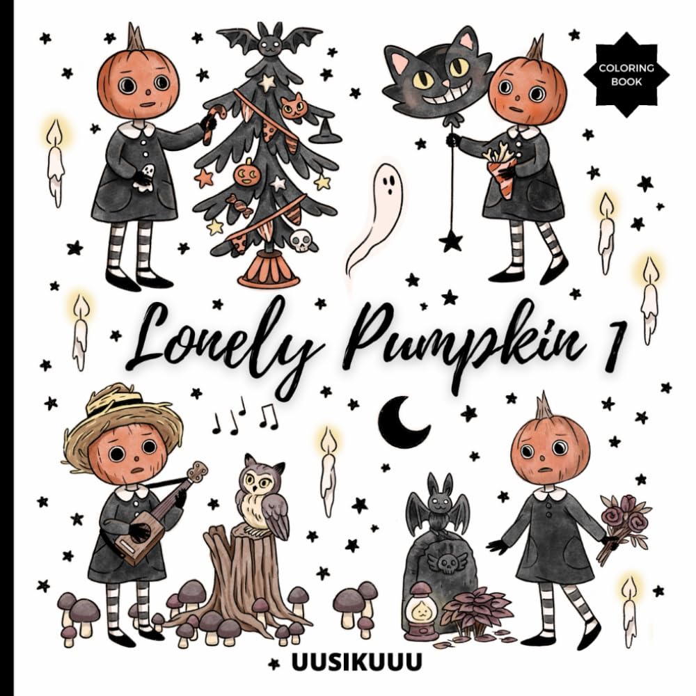 Lonely Pumpkin: Cute and Spooky Coloring Book book