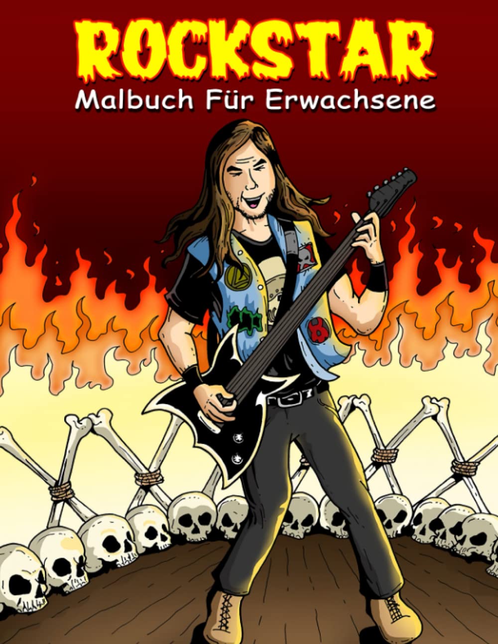 Rockstar Malbuch für Erwachsene: Rocknroll Malvorlagen für Männer, Frauen oder Musikfans beim Zeichnen von Geschenken | 30 Abbildungen Seiten zur Entspannung Non-fiction