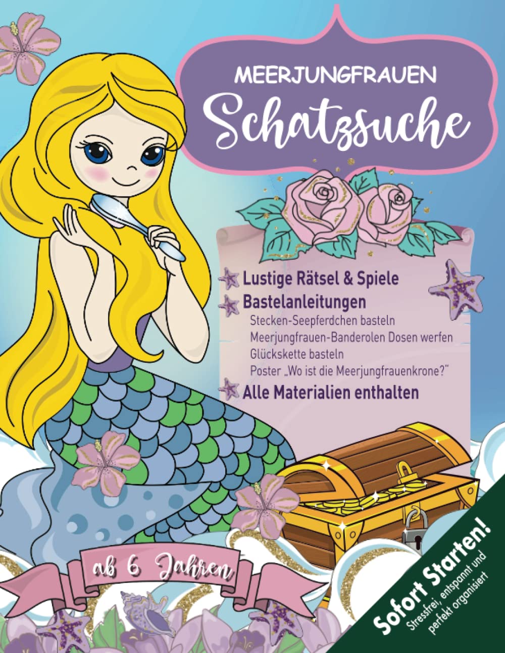 Meerjungfrauen Schatzsuche Kindergeburtstag ab 6 Jahren: Meerjungfrauenspiel-Schnitzeljagd mit lustigen Rätseln und spannenden Spielen inkl. Bastelvorlagen. Sofort startklar! (Bravo Schatzsuche) Lifestyle