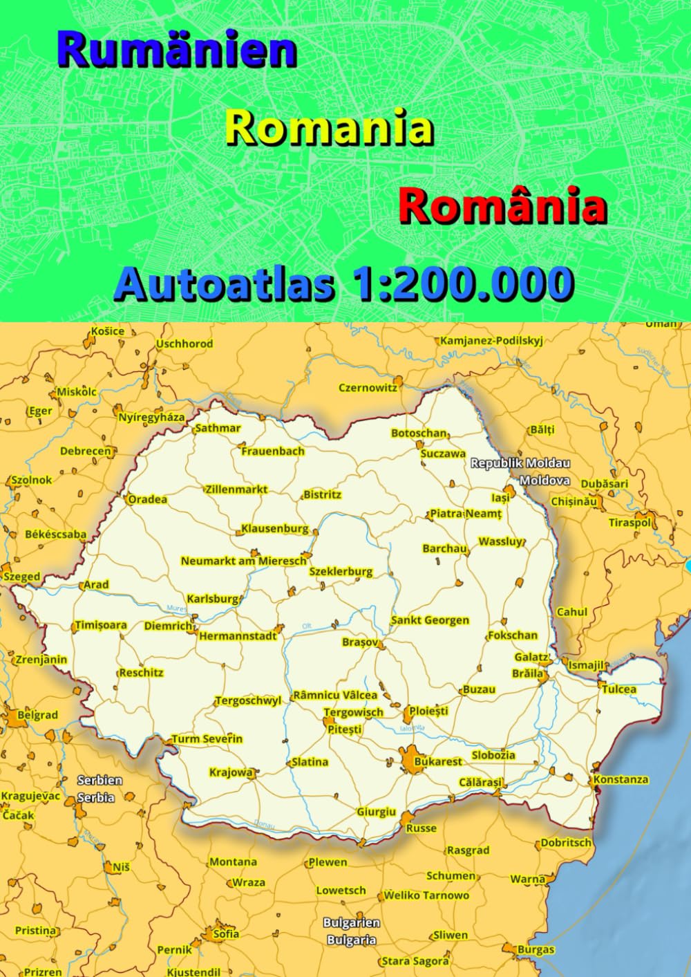 Rumänien Autoatlas 2023 1:200.000 (România): Detailed Large Scale Country Romania Car Atlas Travel Guides