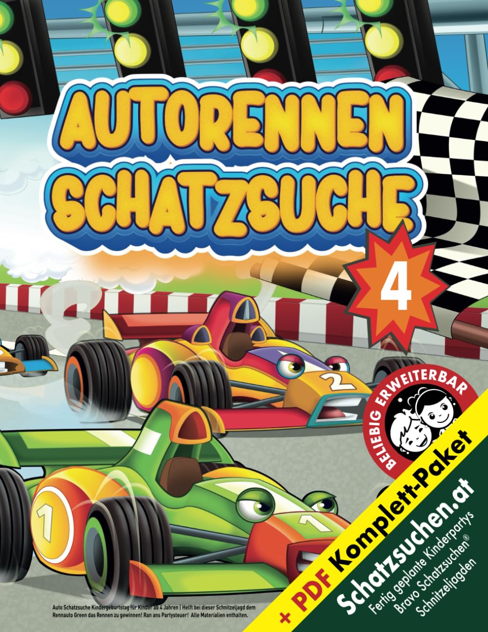 Auto Schatzsuche Kindergeburtstag ab 4 Jahren: Helft bei dieser Schnitzeljagd dem Rennauto Green das Rennen zu gewinnen! Ran ans Partysteuer! Alle Materialien enthalten. (Bravo Schatzsuche) Lifestyle