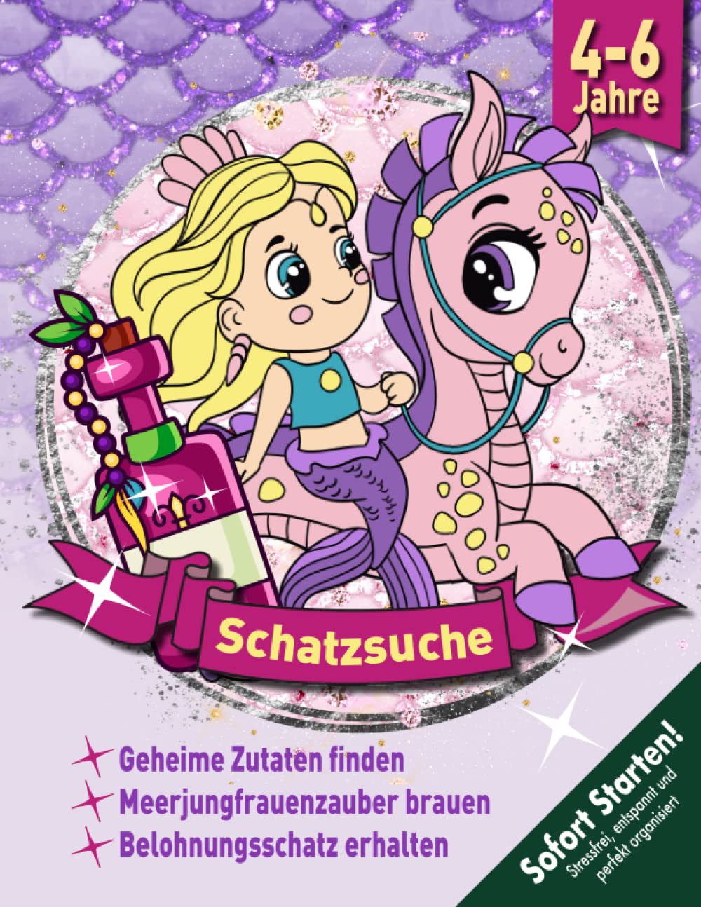Meerjungfrau Schatzsuche Kindergeburtstag 4-6 Jahre: Sarinas Seepferdchen ist krank! Zutaten für das Heilmittel mit Rätseln & Spielen sammeln. Kreative Schnitzeljagd. (Bravo Schatzsuche) Non-fiction