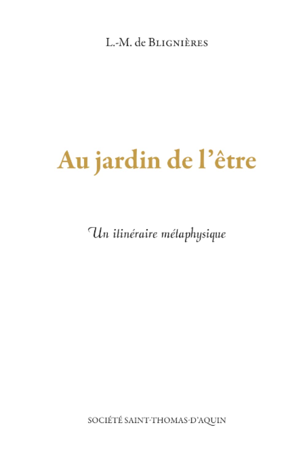 Au jardin de l'être: Un itinéraire métaphysique book