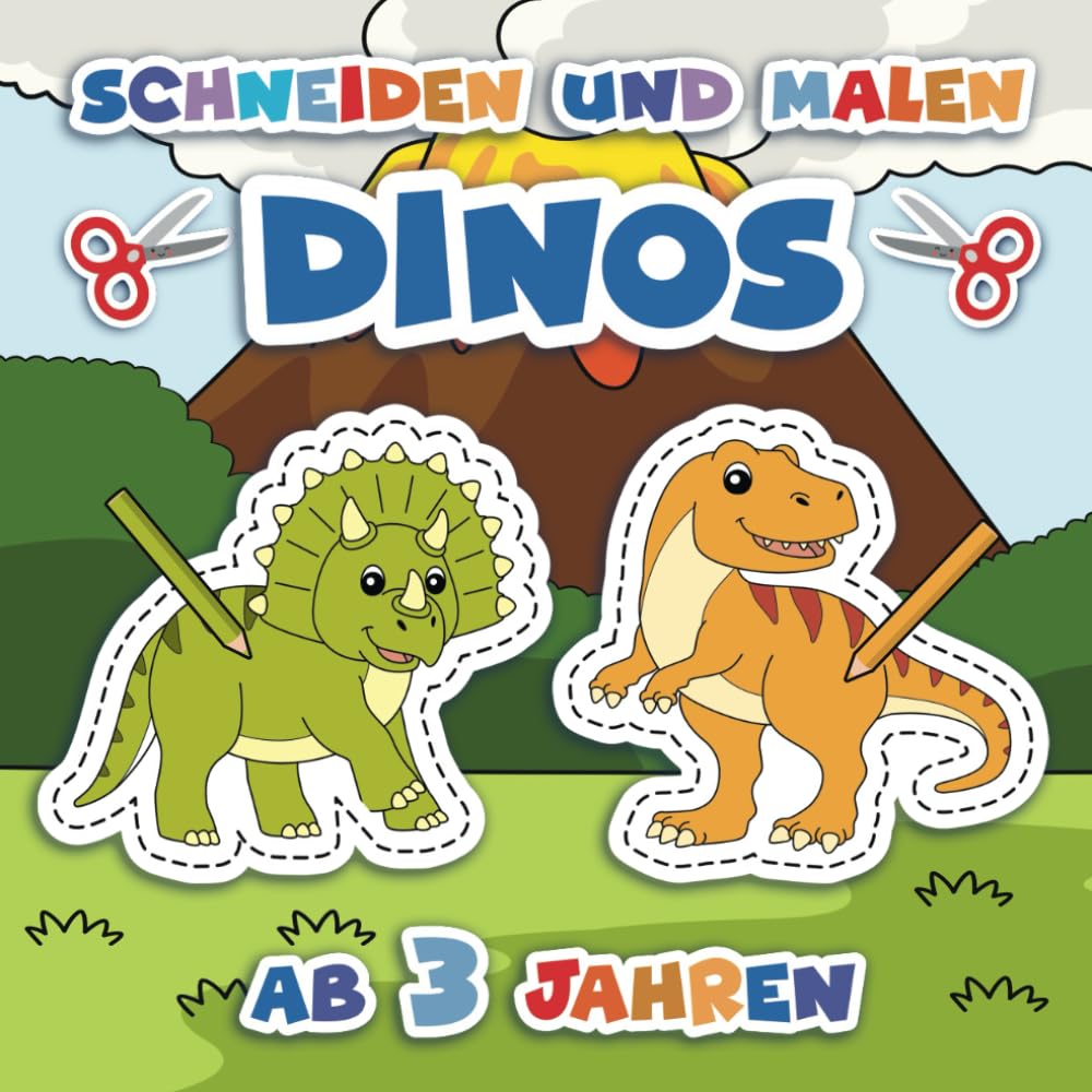 Ausschneiden für Kinder ab 3: 30 Dinosaurier zum Ausschneiden und Anmalen (Ausschneiden und Ausmalen ab 3 Jahre) Hobbies & Crafts