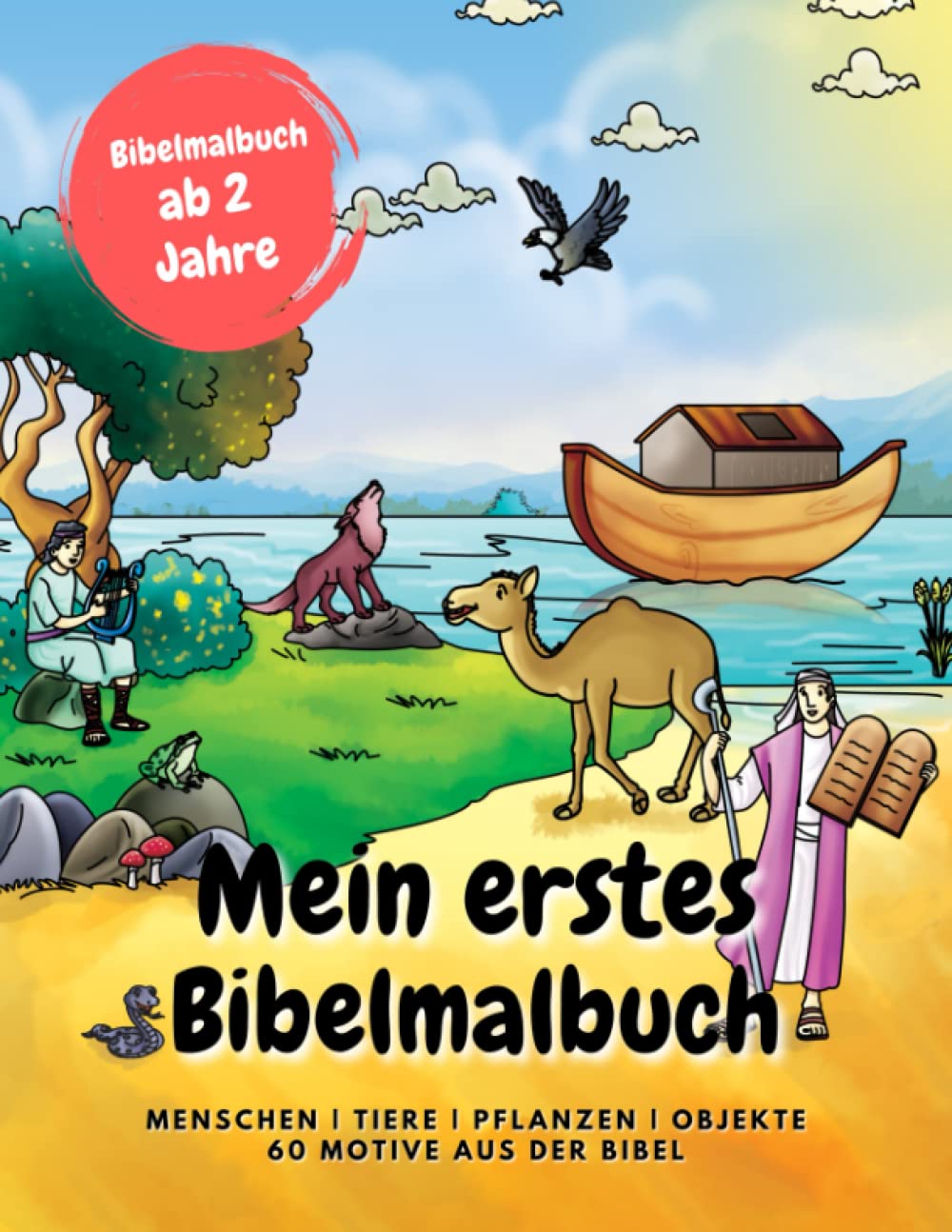 Mein erstes Bibelmalbuch | Bibelmalbuch für Kinder 2+ | 60 Motive aus der Bibel: Menschen | Tiere | Pflanzen | Objekte Religion & Esotericism