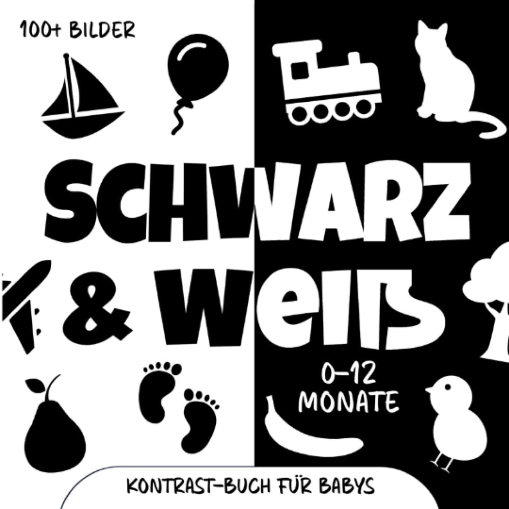 Schwarz Weiß Buch Baby: Kontrastbuch baby zur visuellen Stimulation für Neugeborene, ab 0 Monate Novels & Short Stories
