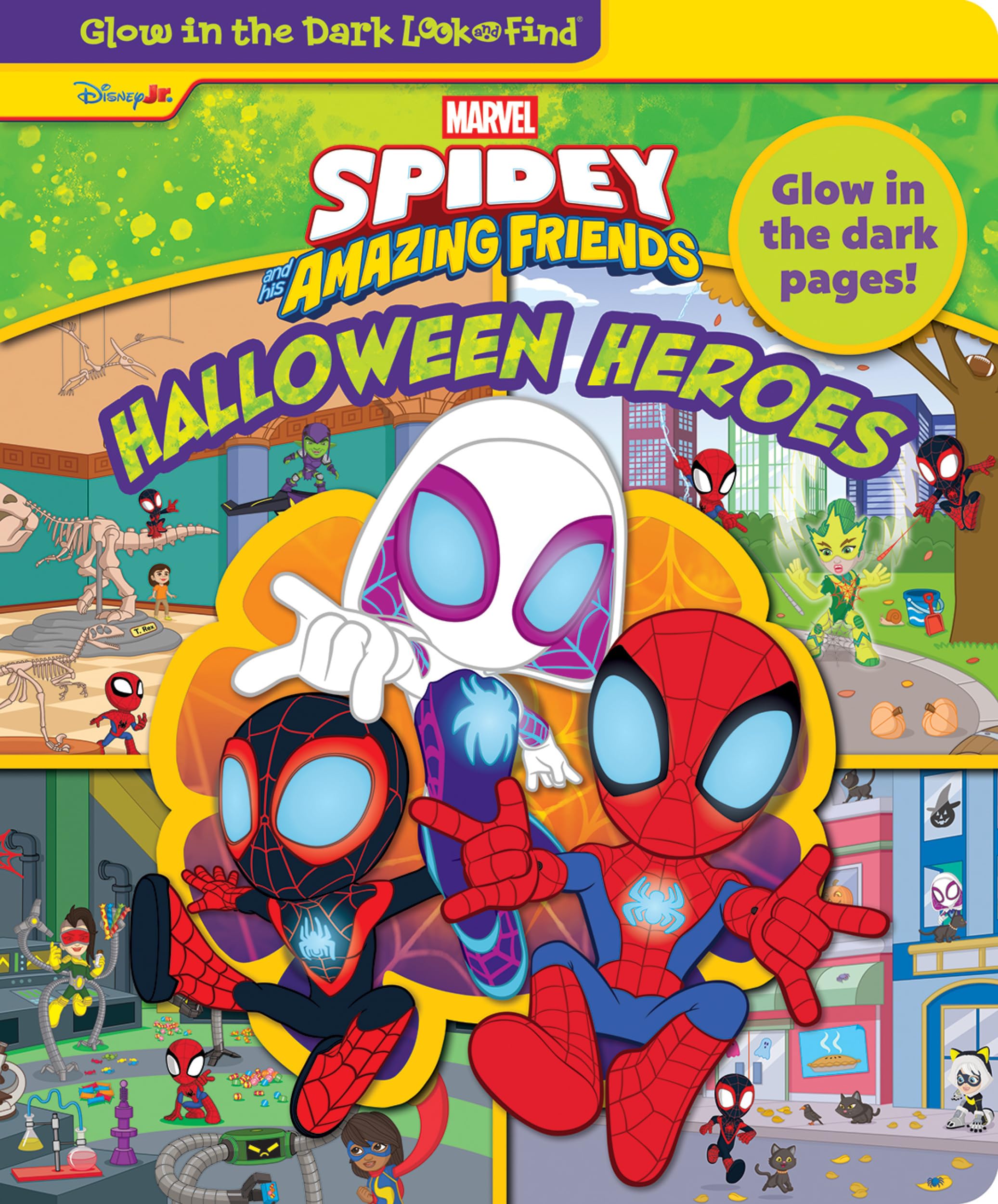 Disney Junior Marvel Spidey and His Amazing Friends: Halloween Heroes Glow in the Dark Look and Find Non-fiction