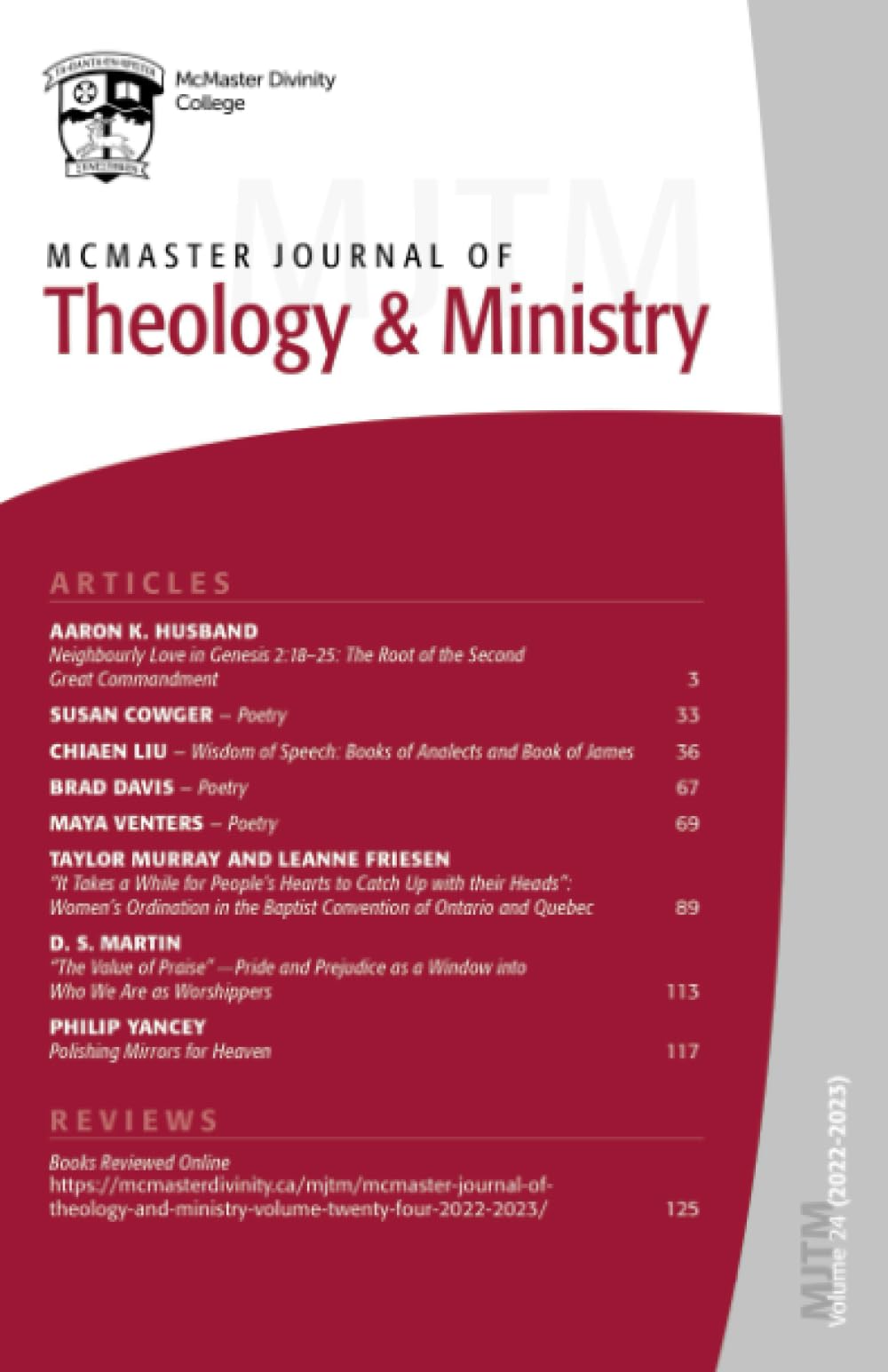 McMaster Journal of Theology and Ministry Religion & Esotericism