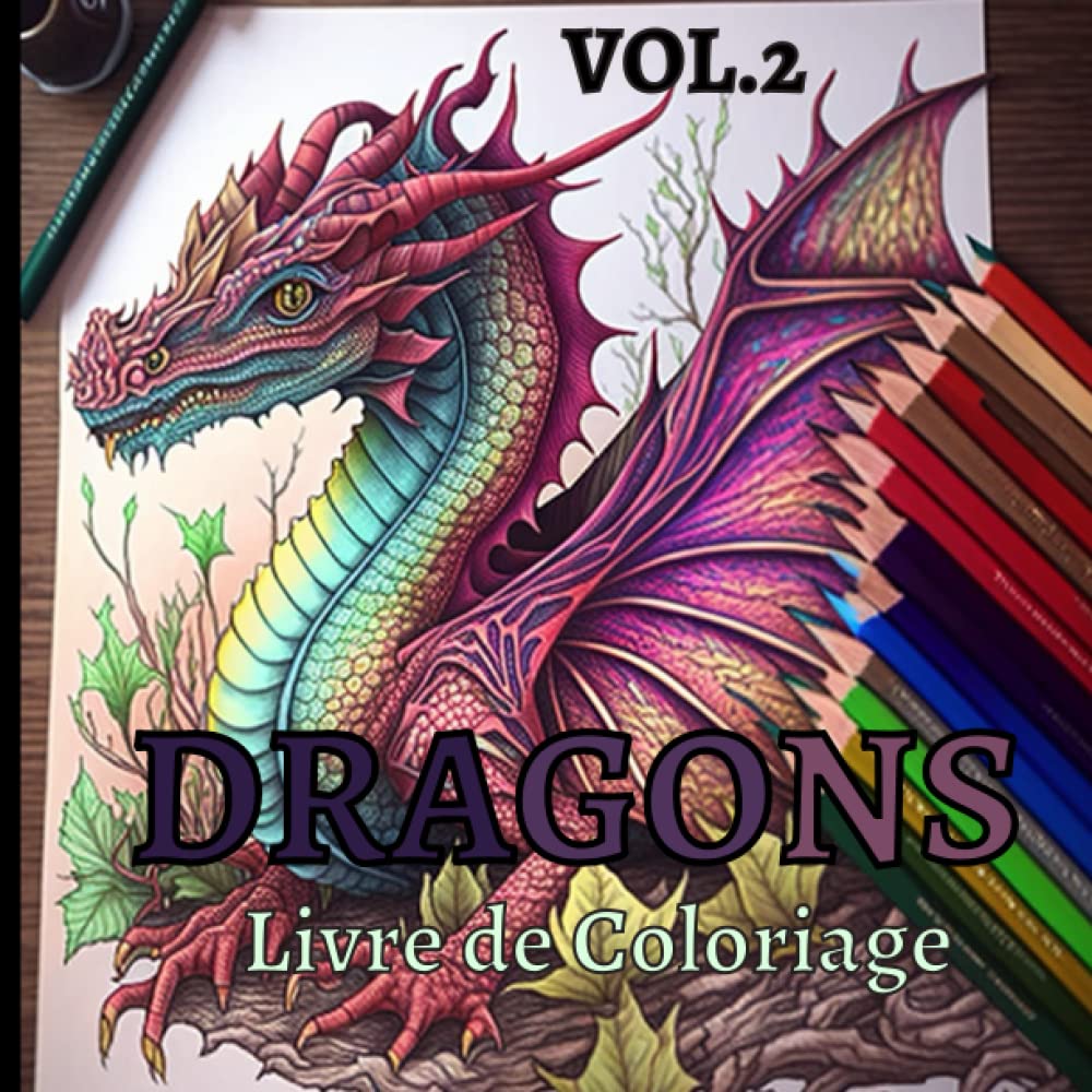 Livre de Coloriage Adulte Les Dragons: Magnifique livre de coloriage de dragons pour le soulagement du stress et la relaxation 40 motifs de dragon ... ...(Livres de coloriage fantastiques) vol.2 Film, Art & Culture