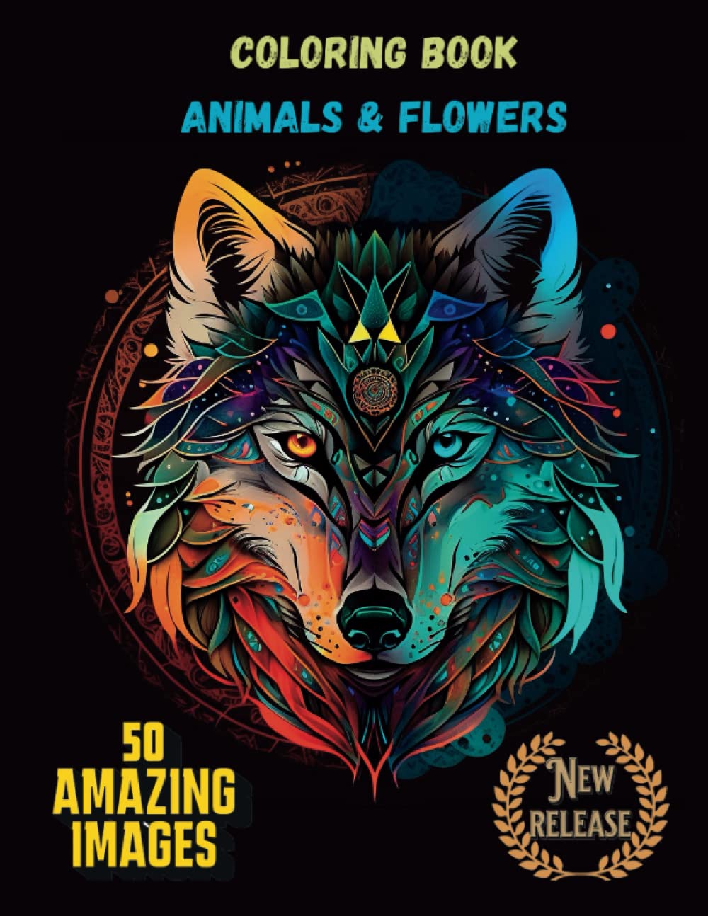Coloring book: animals and flowers: 50 Amazing images | New release book