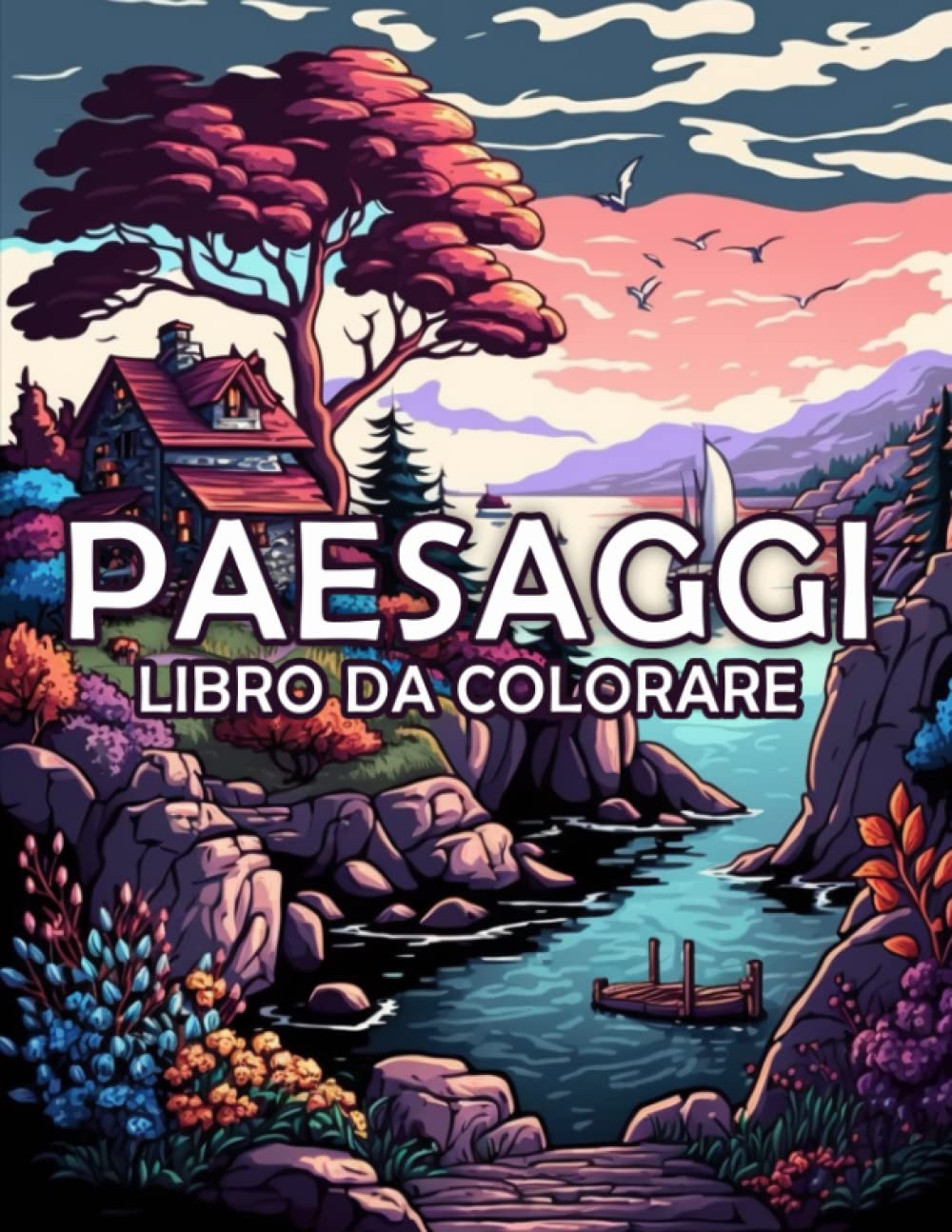 Paesaggi - Libro da Colorare Per Adulti: Bellissimi Album da Colorare Paesaggi - Una Collezione di 50 Disegni - Un'Esperienza Rilassante di Creatività e Arte ( Regalo Per Gli Amanti dei Paesaggi ) Film, Art & Culture