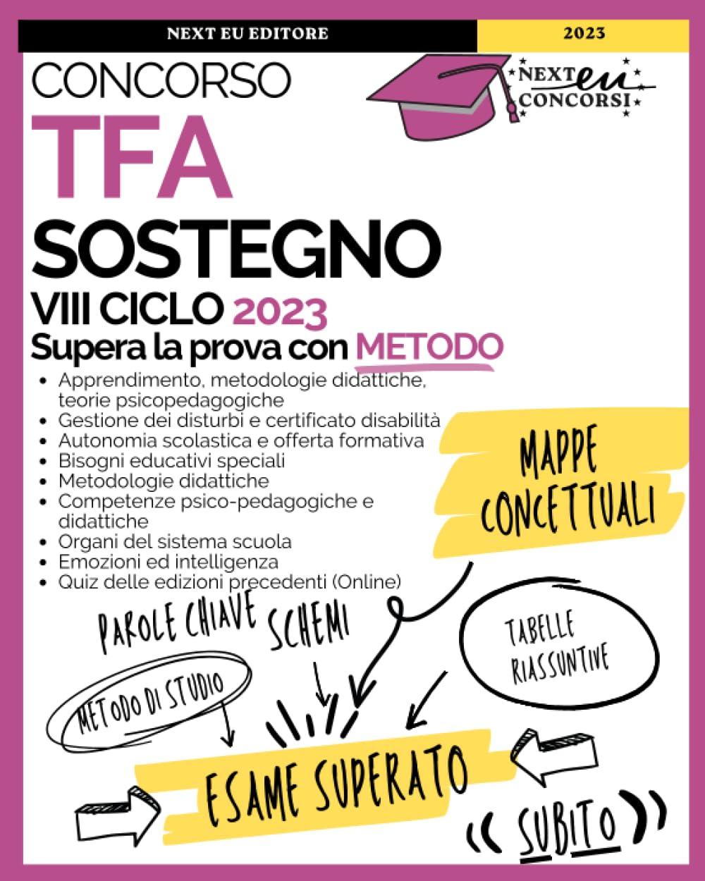 TFA sostegno VIII ciclo 2023: Strategie, Mappe concettuali e Schemi degli argomenti comuni a tutti gli ordini per superare la prova con Metodo. Con espansione On-line. Learning & Reference