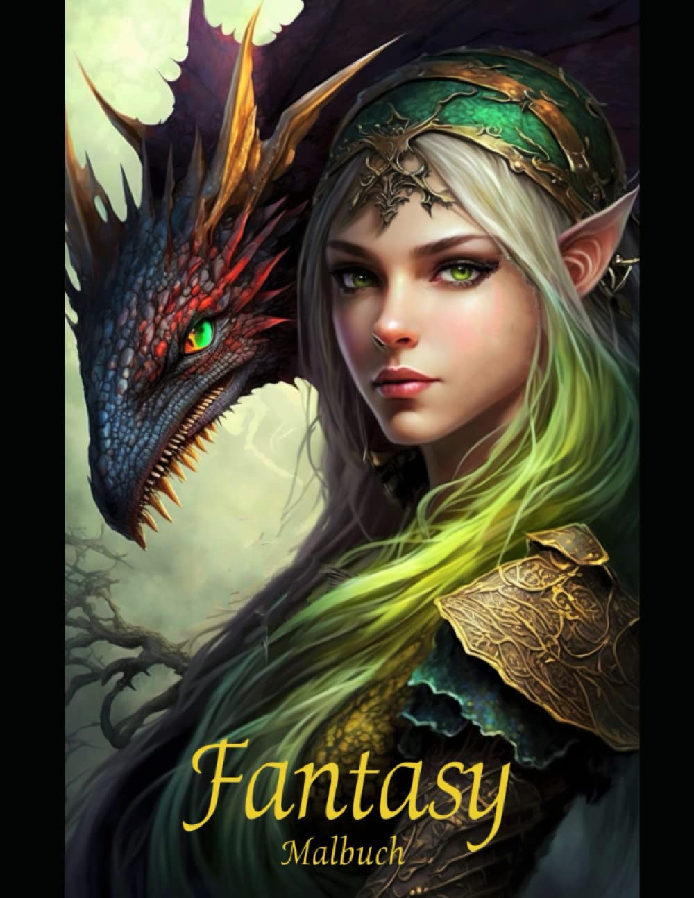 Fantasie Malbuch für Erwachsene, Teenager und Mädchen. 50 wunderschöne Ausmalmotive/Malvorlagen mit Elfen, Feen, Einhörnern, Drachen und magischen Tieren. Malbuch für Entspannung Books