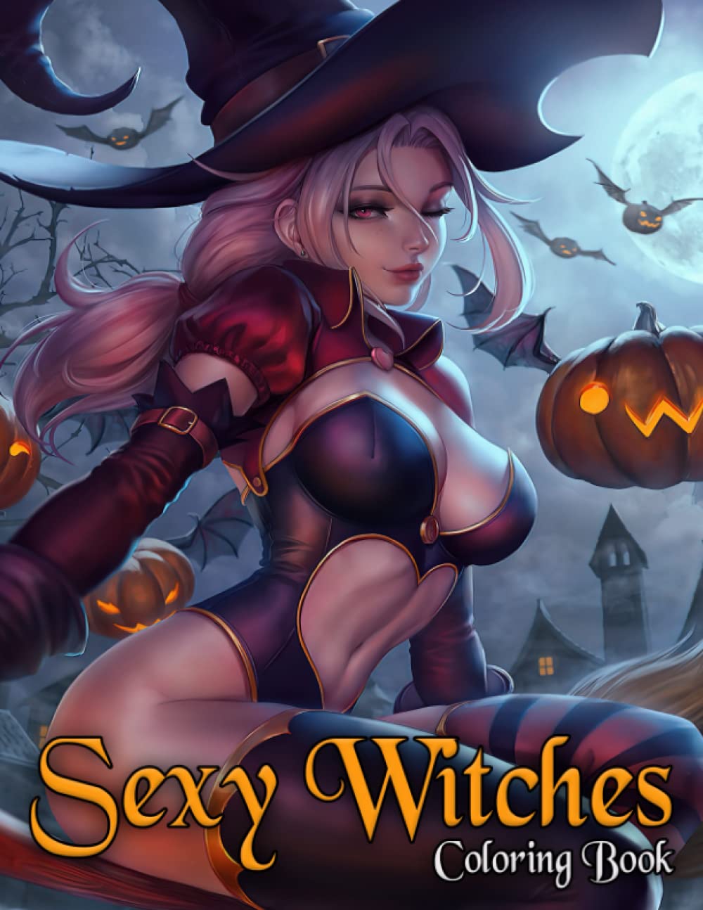 Sexy Witches Coloring Book: Playful Witch Naughty Women Coloring Pages With Erotic Illustrations For Adults Stress Relief, Relaxation, and Creativity Photography