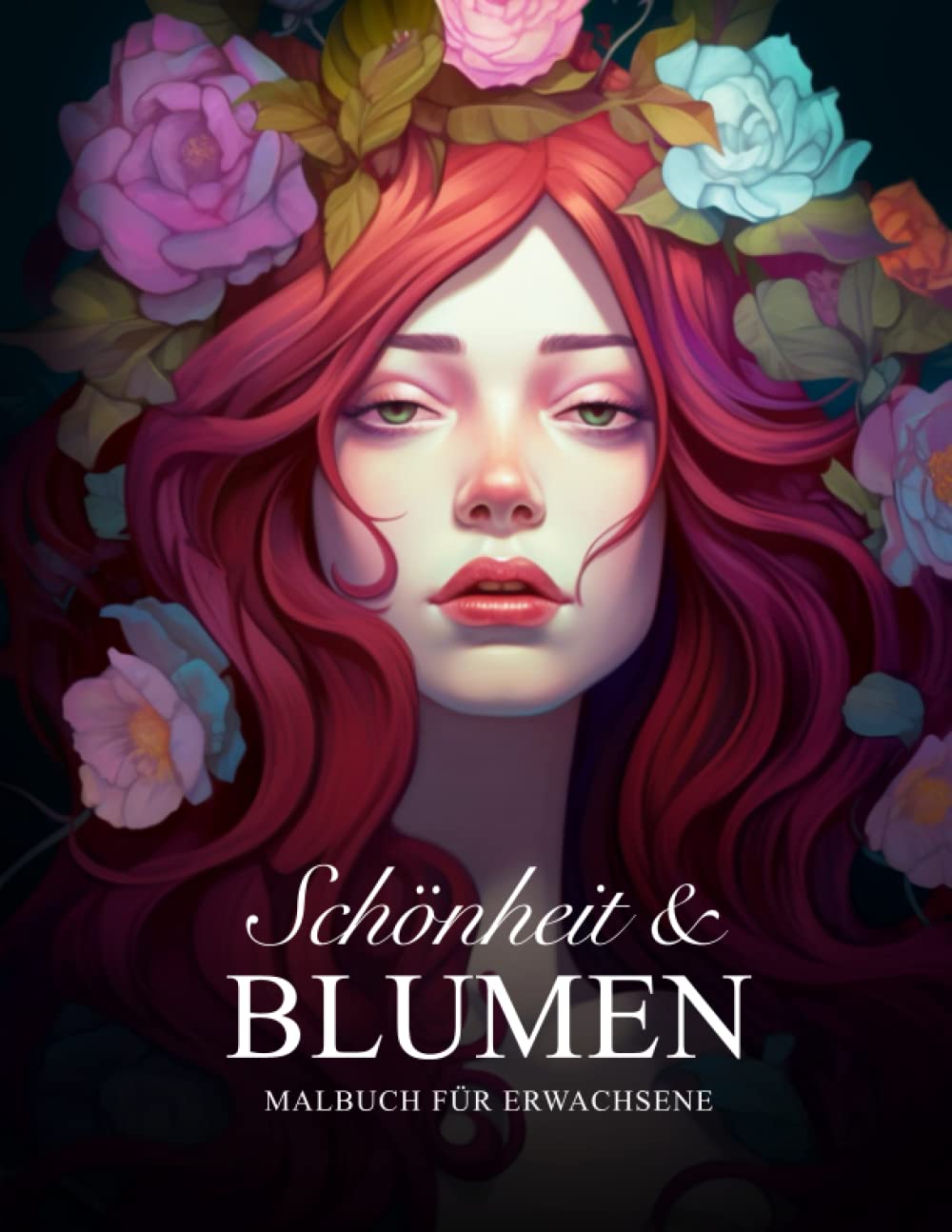 Schönheit & Blumen – Malbuch für Erwachsene: 50 Motive mit wunderschönen Frauen in Blumen Arts & Music