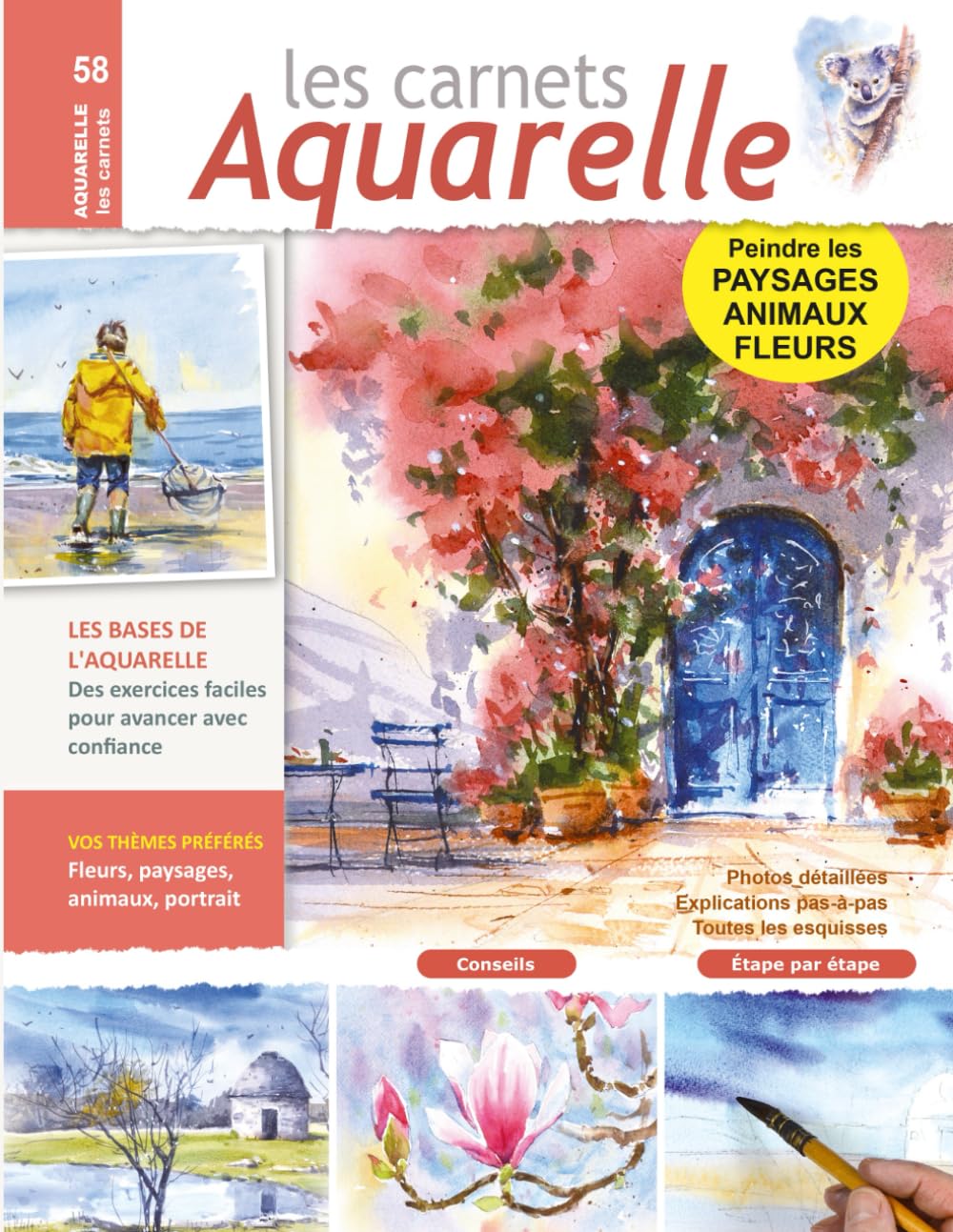 Les carnets aquarelle n°58: Peindre les paysages, animaux, fleurs - 14 aquarelles expliquées en pas-à-pas Film, Art & Culture