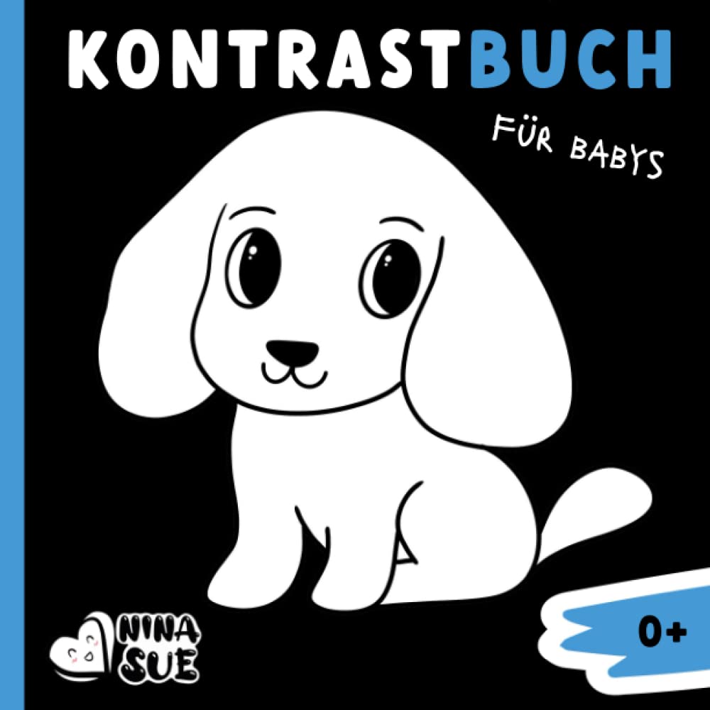 Kontrastbuch für Babys - Ein Montessori-Buch für die visuelle Entwicklung von Babys: Einzigartiges Babybuch ab 0 Monaten mit wunderschönen schwarz-weiß Kontrast-Motiven Manga