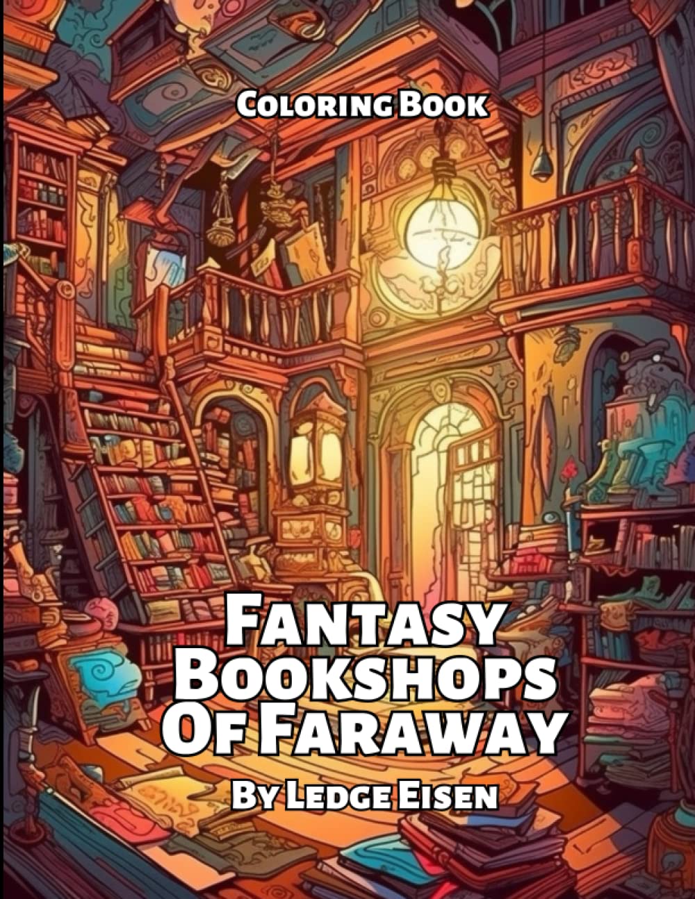 Fantasy Bookshops Of Faraway Coloring Book book