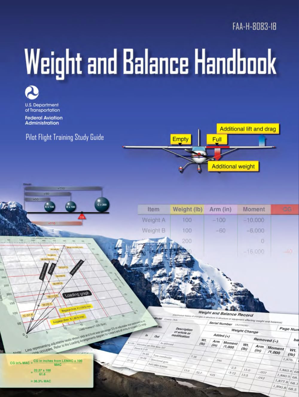 Weight and Balance Handbook FAA-H-8083-1B (Color Print): Pilot Flight Training Study Guide Business & Technology