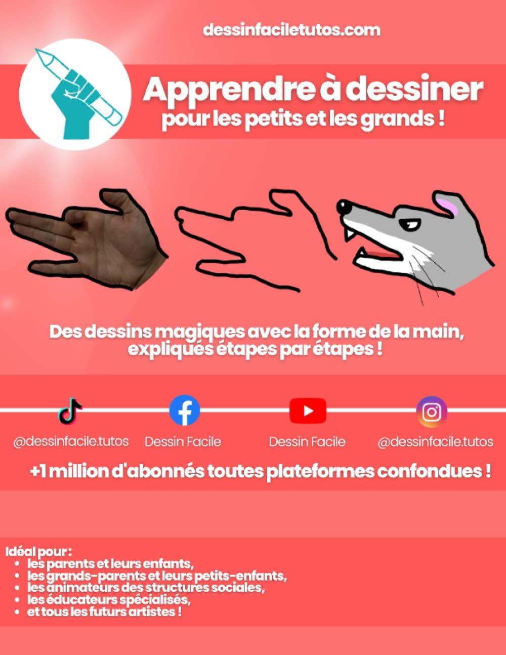 Apprendre à dessiner pour les petits et les grands: Dessins magiques avec la forme de la main ! book