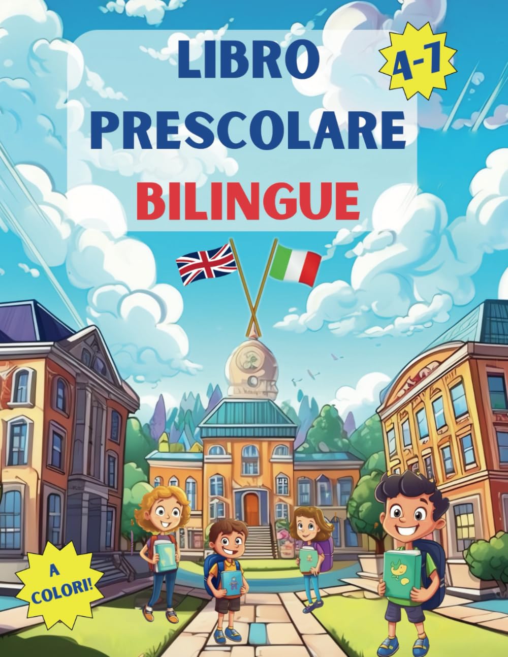 Libro Prescolare Bilingue: 100 Pagine A COLORI di attività in INGLESE per bambini dai 4 ai 7 anni book