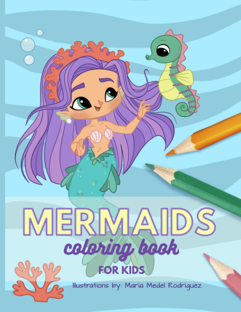 MERMAIDS: coloring book for kids by María Medel Hobbies & Crafts