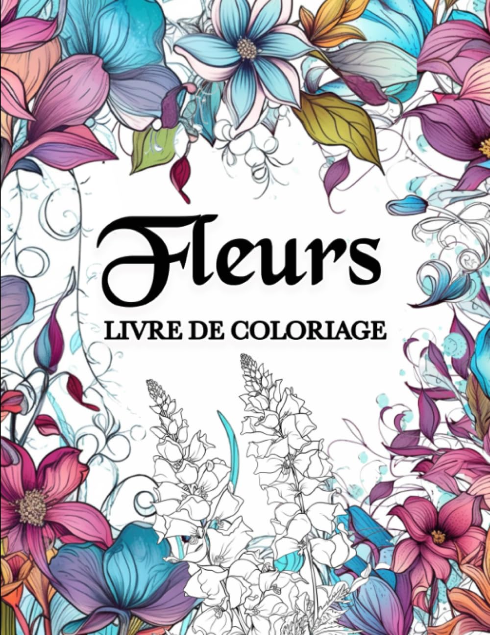Fleurs Livre de Coloriage: Magnifiques Fleurs Livre de Coloriage pour Adultes pour évacuer le Stress et se Détendre Nature & Animals