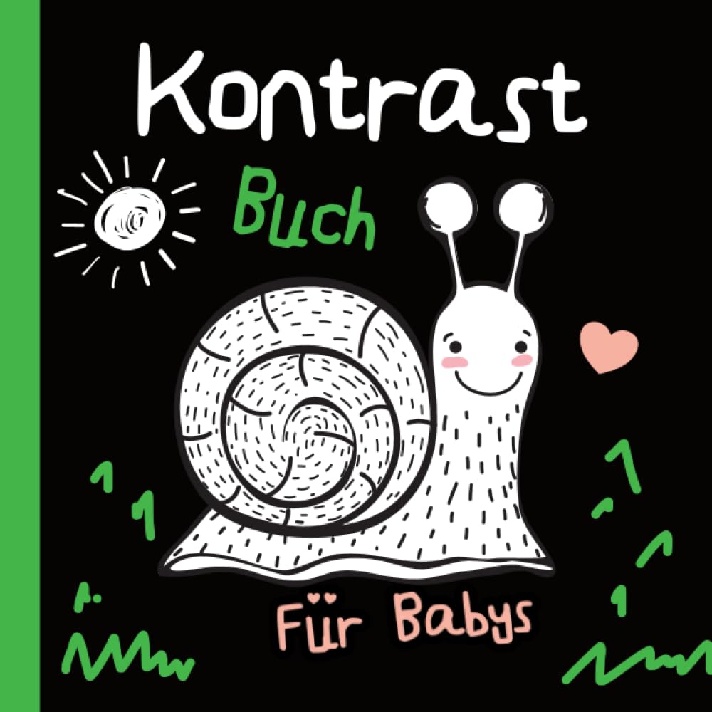 Kontrastbuch für Babys: Montessori-Buch für die Entwicklung von Babys, Kontrastkarten, niedliche und große Tierbilder in schwarz-weiß, ab der Geburt Parents & Children