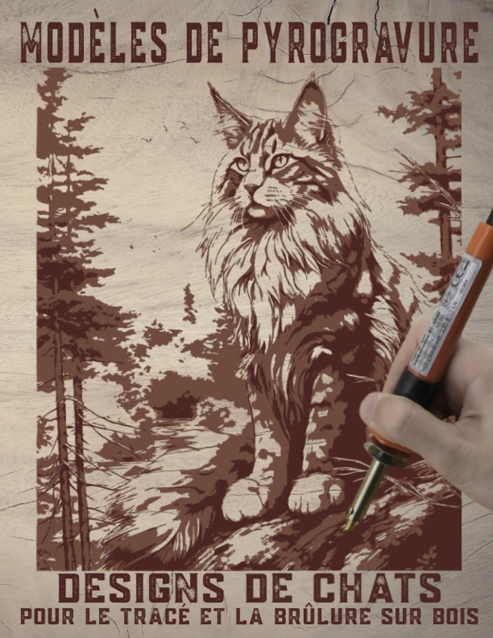 Modèles de pyrogravure: Designs de chats pour le tracé et la brûlure sur bois book