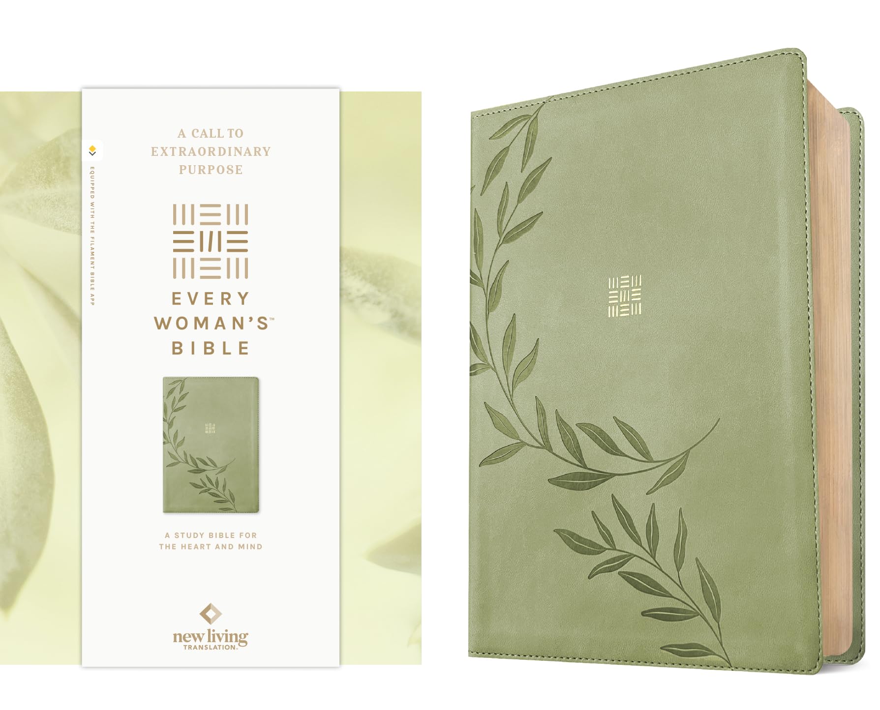 NLT Every Woman's Bible, Filament Enabled (LeatherLike, Olive Branch Green, Red Letter) Religion & Esotericism