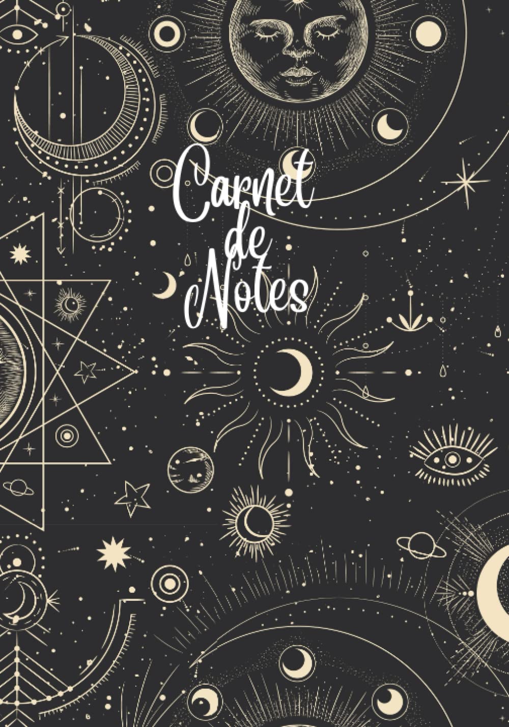 Carnet de notes astrologie: Cahier de notes design - Astrologie - Ciel, étoiles, lune - 100 pages lignés modernes - Prise de notes agréable - Format 17.7 x 25.4 cm Religion & Esotericism