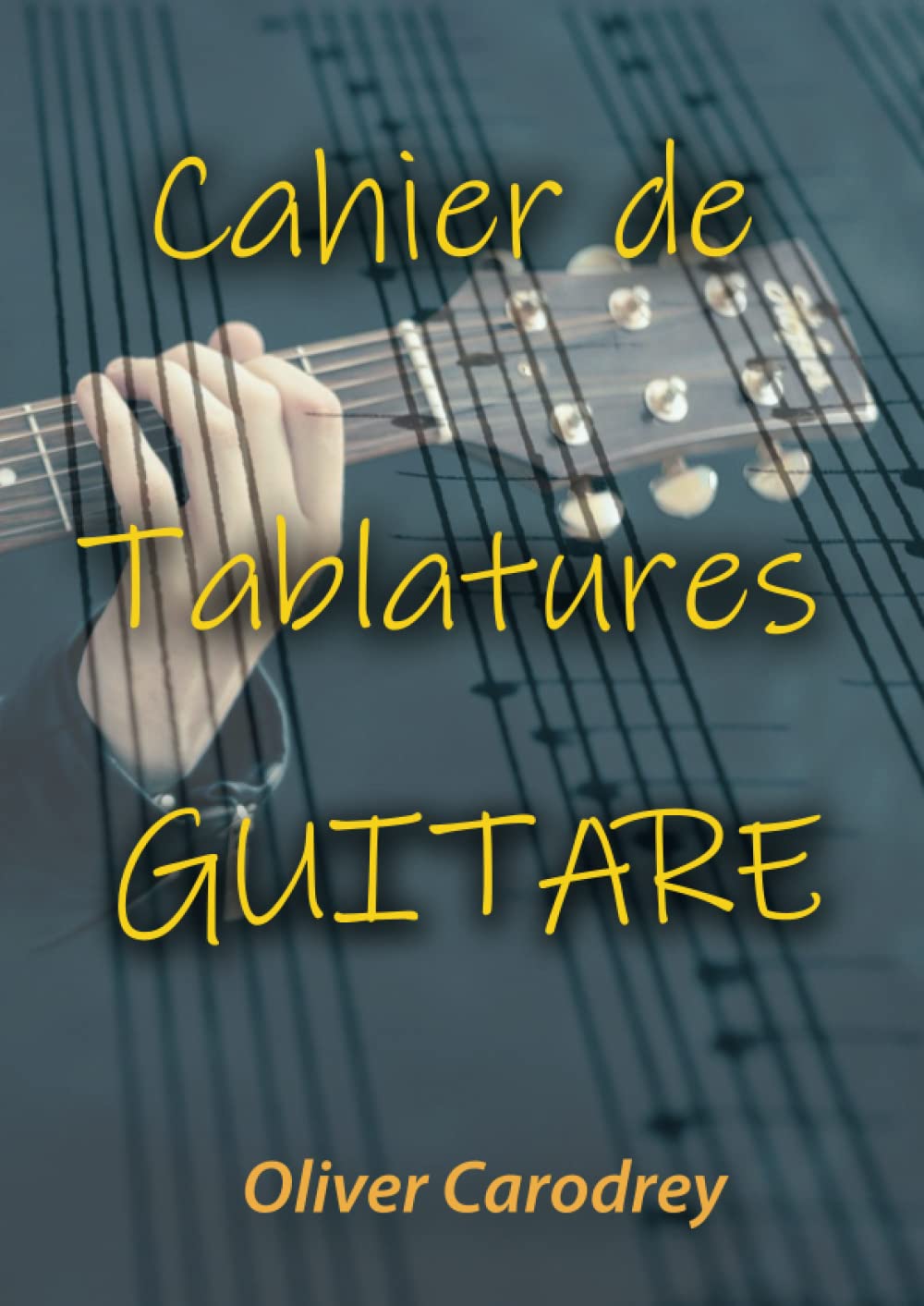 Cahier de Tablatures GUITARE: 108 pages numérotées avec : titre, 6 diagrammes d'accords et 7 tablatures par page - Grand Format A4 - Qualité Premium book