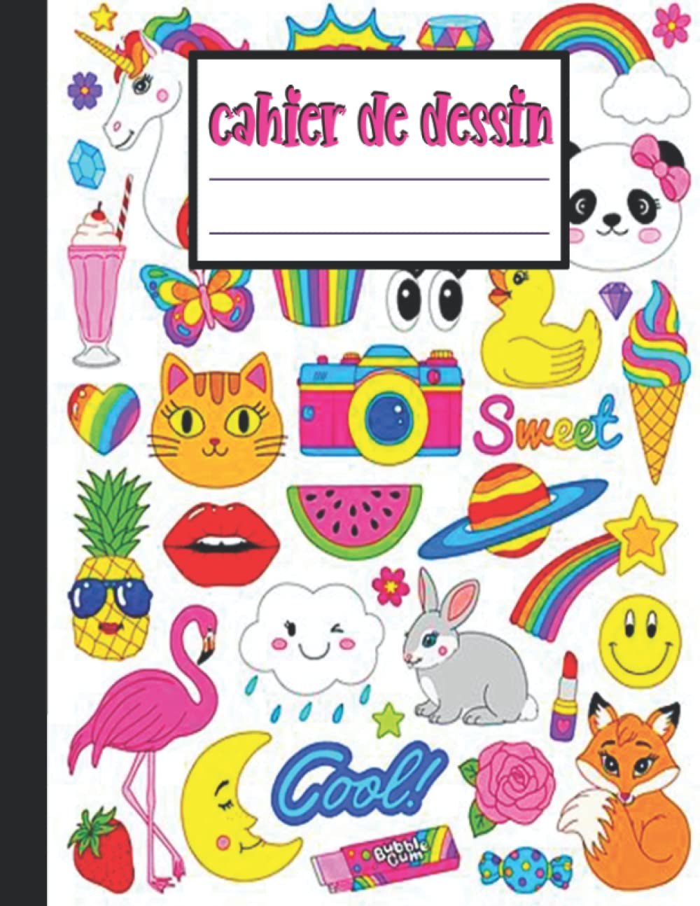 CAHIER DE DESSIN: Carnet de dessin pour enfant - format A4 100 pages de feuilles blanches numérotées - Grand cahier vierge pour apprendre à dessiner avec 2 pages amusantes pour l'inspiration book