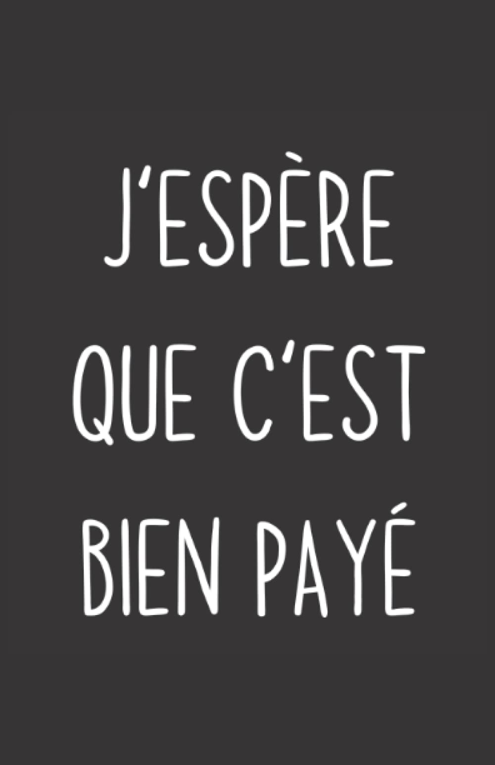 j'espère que c'est bien payé: ce carnet de notes humoristique est un notebook à la couverture drôle qui fera un cadeau original et pratique book