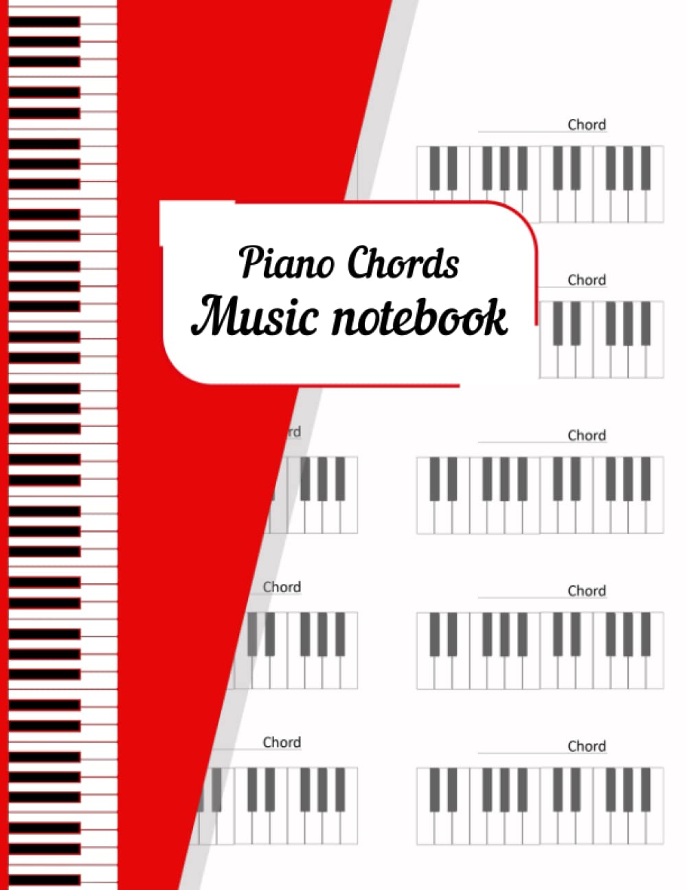 Piano Chords Music Notebook: 100 Blank Piano Chords Manuscript Pages book