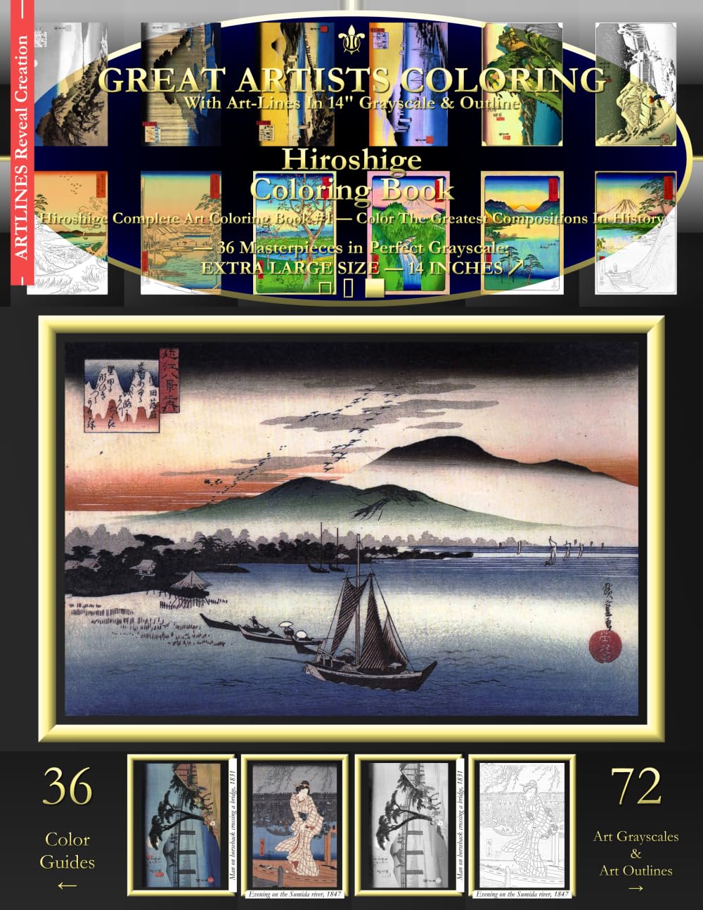 Hiroshige Coloring Book: Hiroshige Complete Art Coloring Book #1 - Color The Greatest Compositions In History Hobbies & Crafts