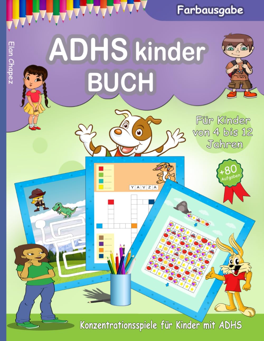 ADHS kinder buch: 80 spiele für kinder mit adhs | konzentrationstraining für kinder ADHS | Spielbücher für Kinder im Alter von 4-12 | adhs bei kindern - Farbausgabe Health, Nutrition & Fitness