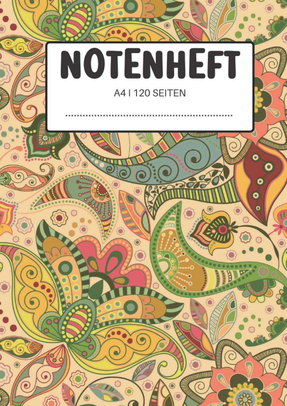 Notenheft A4: Notenbuch mit Schreiblinien für Musiknoten | Musikblock mit Hilfslinien | Lustiges Geschenk für Musiker, die Klavier oder Gitarre spielen Arts & Music