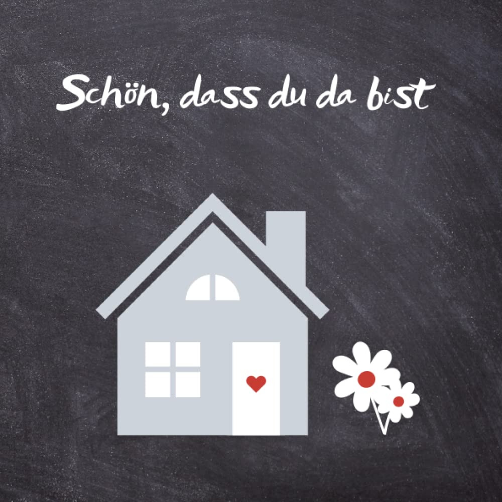 Gästebuch Ferienhaus, Ferienwohnung, Hotel, AirBnB, 100 Seiten blanco, Schiefer, rustikal, quadratisch, Schön, dass du da bist: Für Bed an Breakfast, ... Gasthof, Übernachtungsgäste, Jugendherberge Travel Books