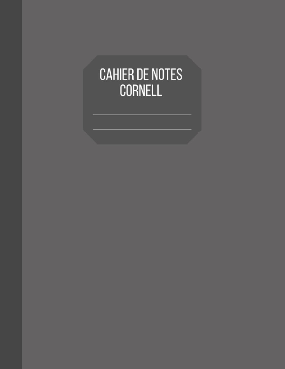 Cahier de notes Cornell: Cornell Notebook pour une prise de notes efficace - Gris foncé - 120 pages book